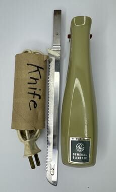 Vintage GE General Electric Slicing Carving Knife Avocado Tested Works D6EK9